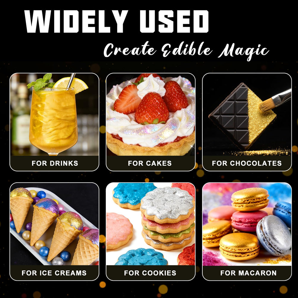 HomeHere edible shimmer on cupcakes for professional decorations