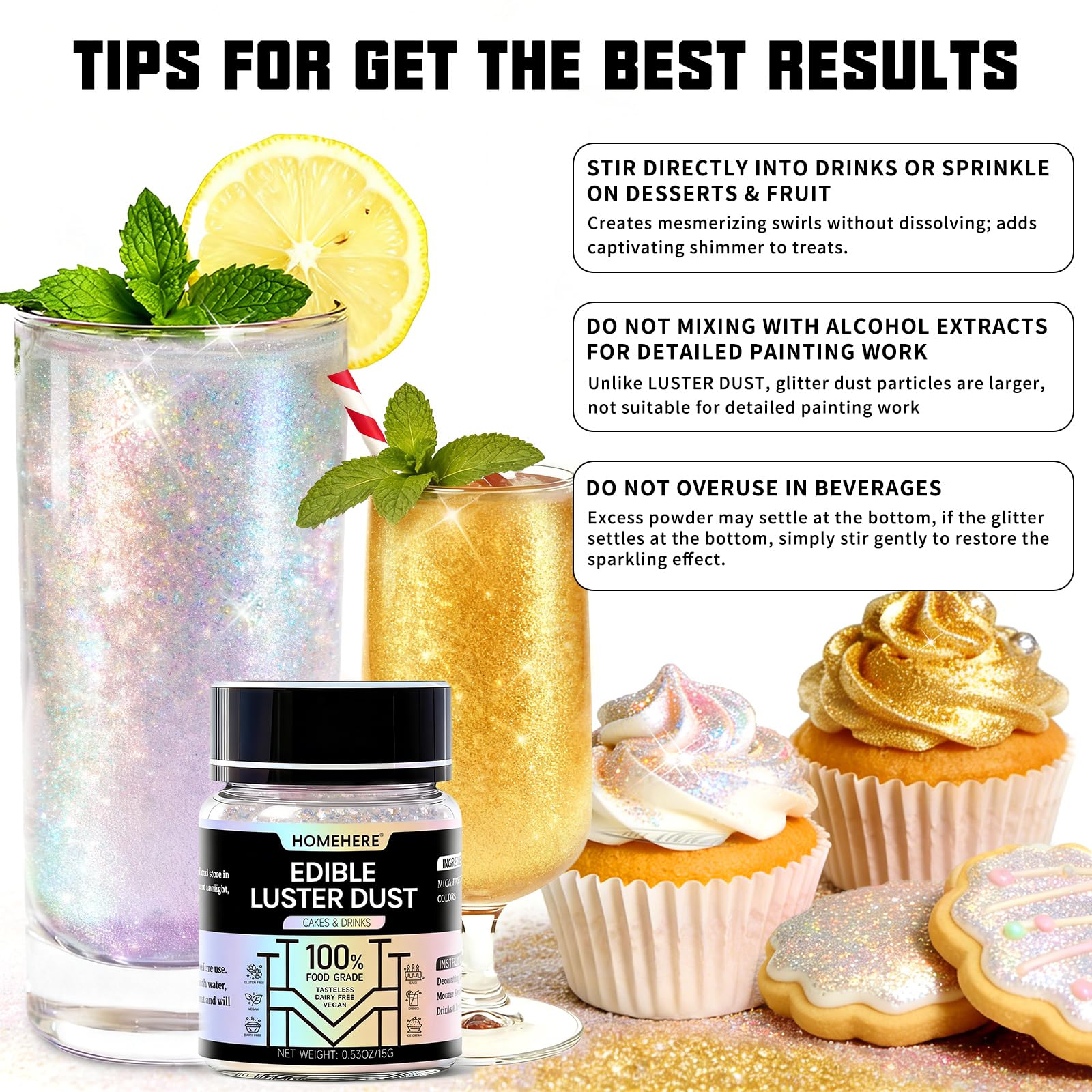 HomeHere luster dust on chocolates for luxe finish