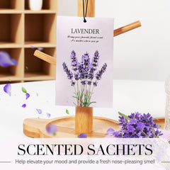 HOMELLAX lavender sachet in a closet providing a clean, inviting scent.