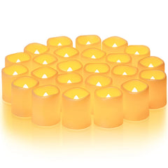 Homemory flameless votive amber tealight creates warm ambiance for weddings and holidays.