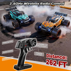HOMETALL 1:18 RC car side 4x4 drivetrain supports tough terrain handling.