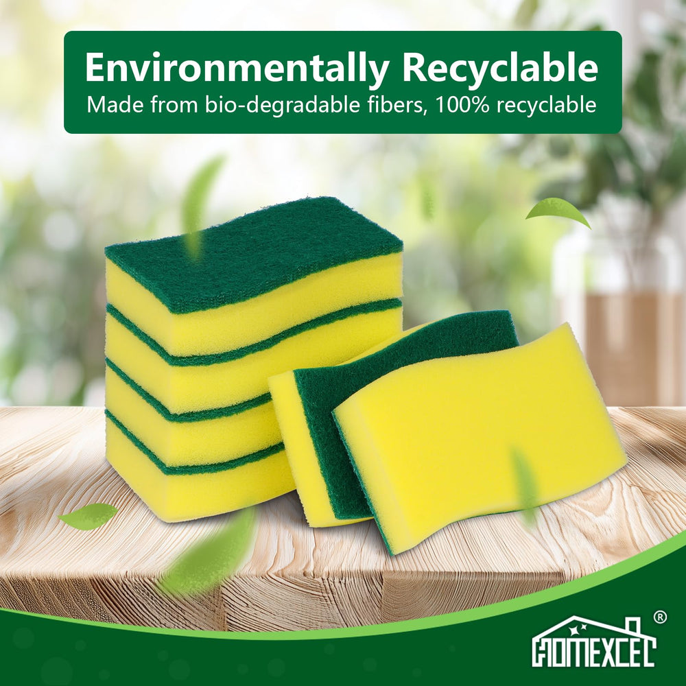 HOMEXCEL dishwasher-safe sponge for easy sanitation and reuse.