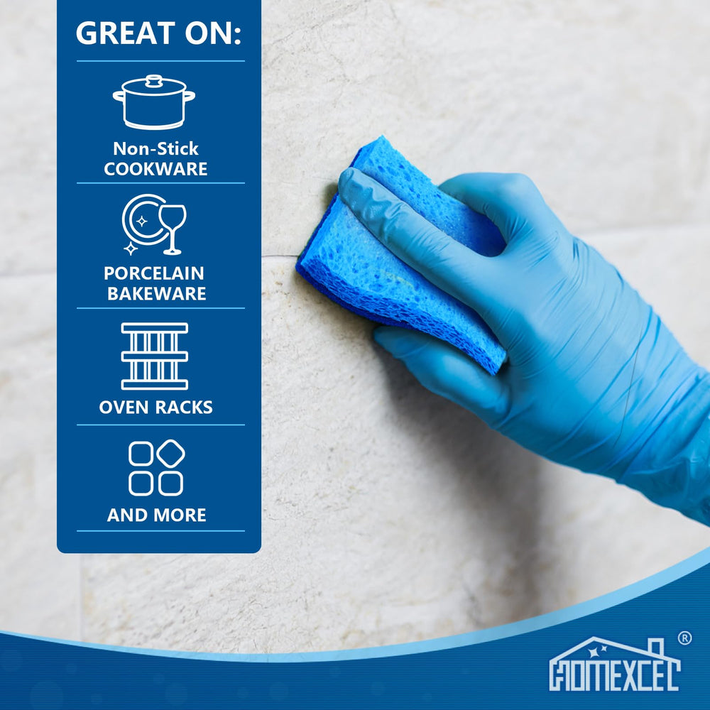 HOMEXCEL non-scratch sponge stays safe on delicate surfaces after scrubbing