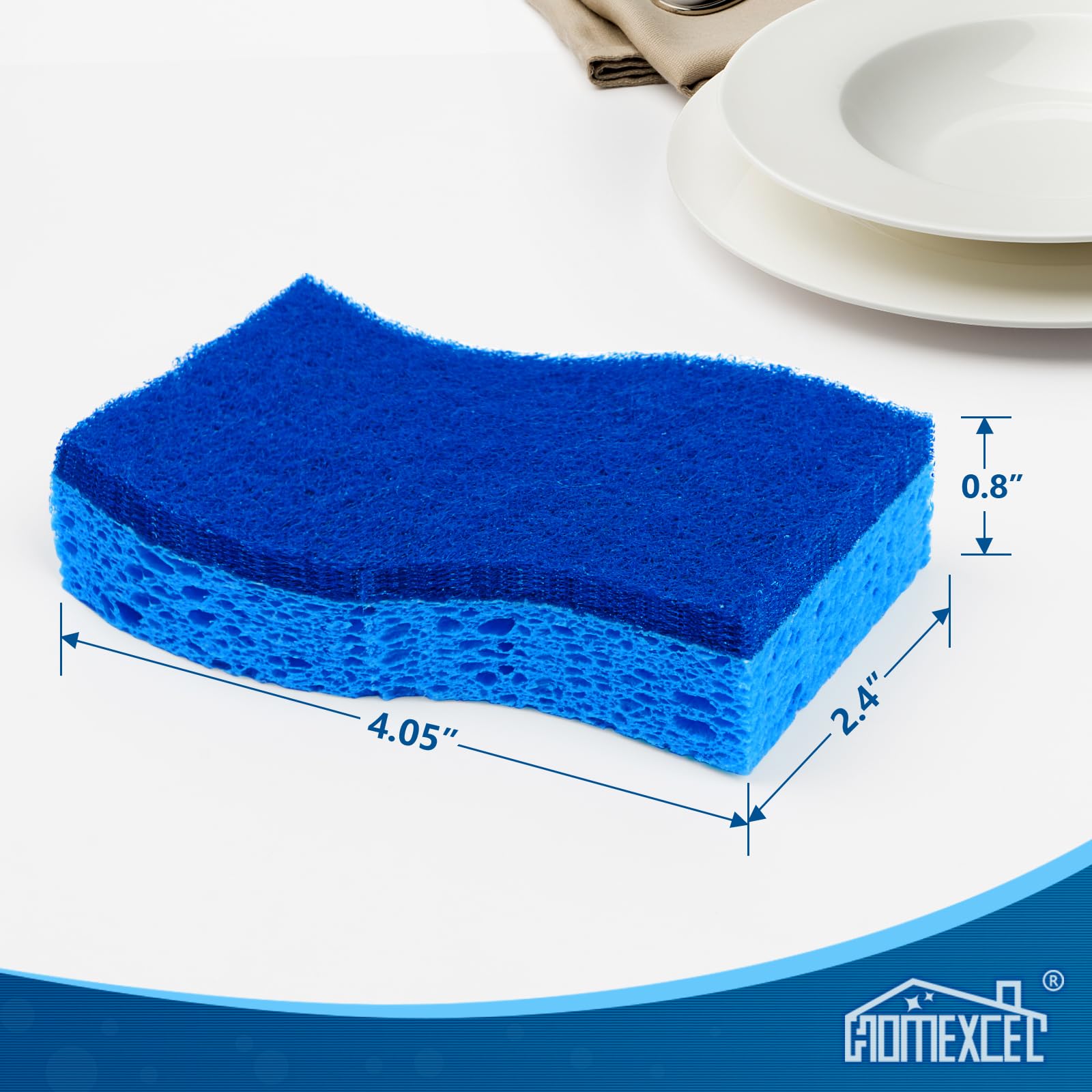 HOMEXCEL sponges versatile for bowls, dishes, pots, and countertops