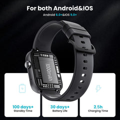 HOMOGO smart watch long-lasting 1000mAh battery for days of use