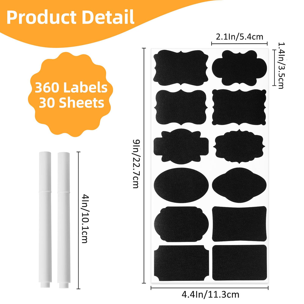 Homrelaxy chalkboard labels in assorted shapes ready to tag jars and containers.