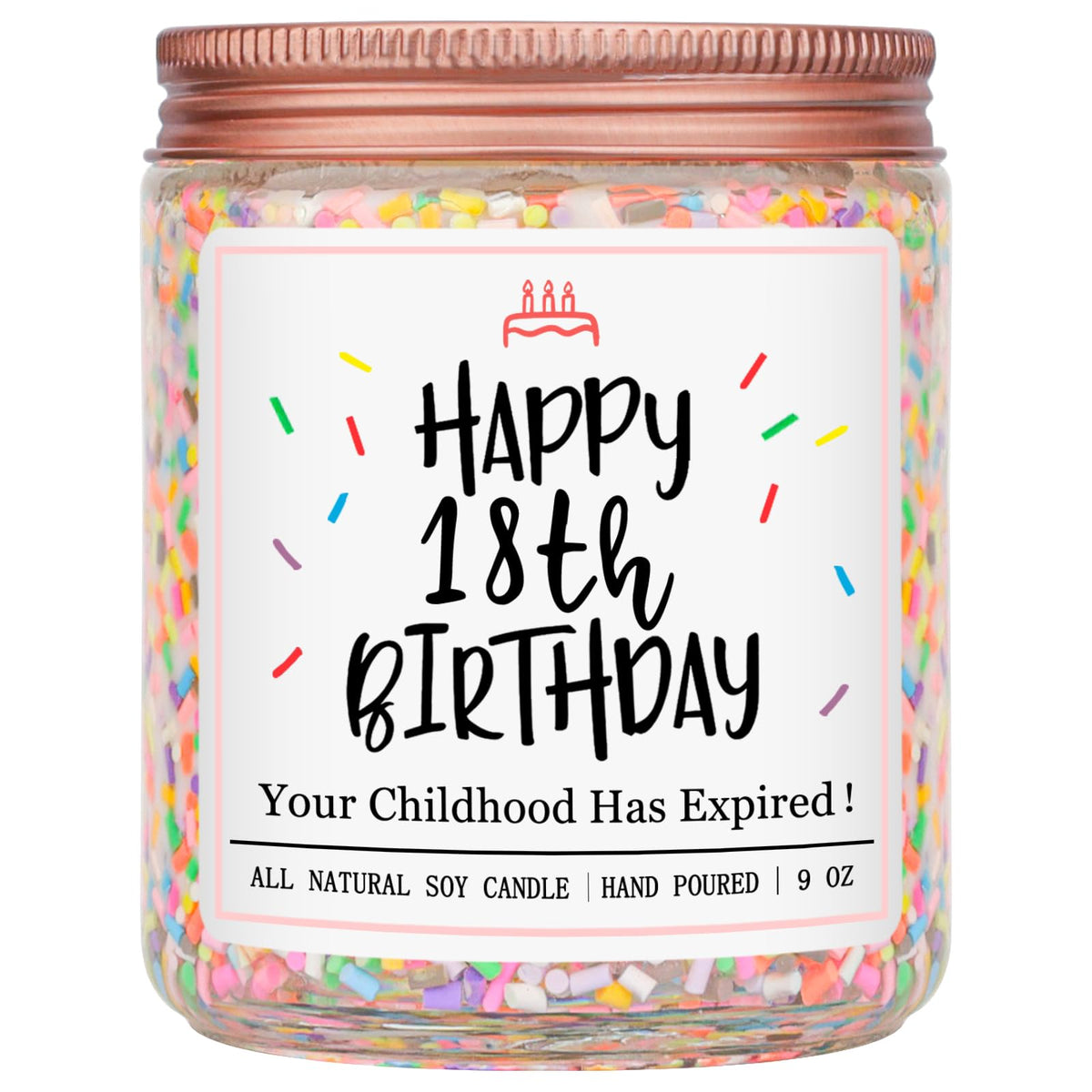 Homsolver vanilla 18th birthday candle in a jar for warm celebrations.