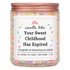 Homsolver 18th birthday candle with vanilla scent and sprinkles, long burn time.
