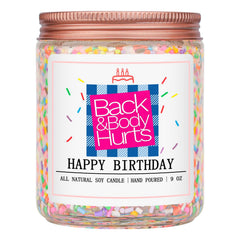 Homsolver birthday candle jar with clean soy wax for a long-lasting vanilla fragrance.