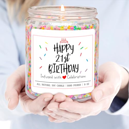 Homsolver vanilla cake candle with sprinkles elevates festive decor.