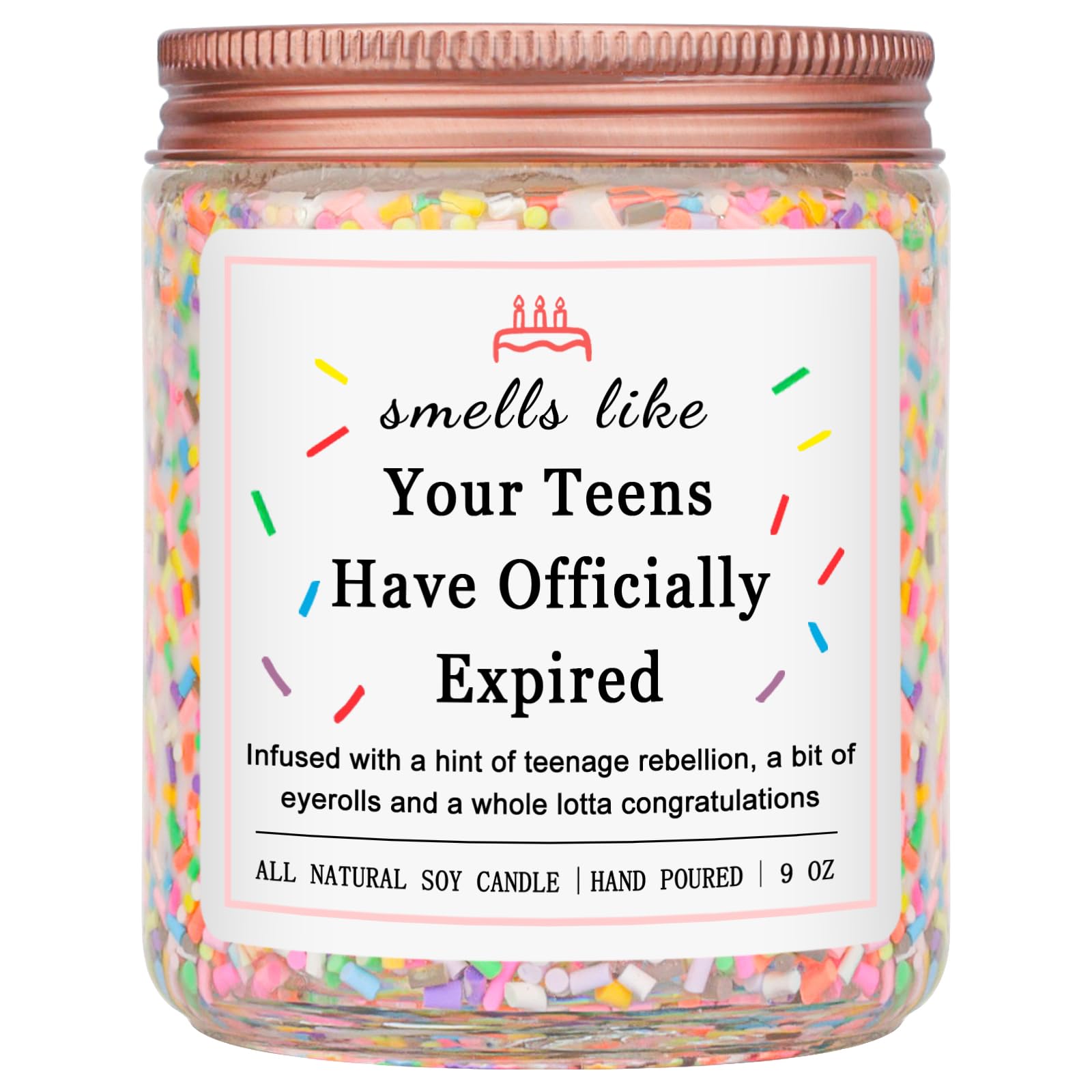 Homsolver vanilla birthday candle with sprinkles for a festive scent and playful decor