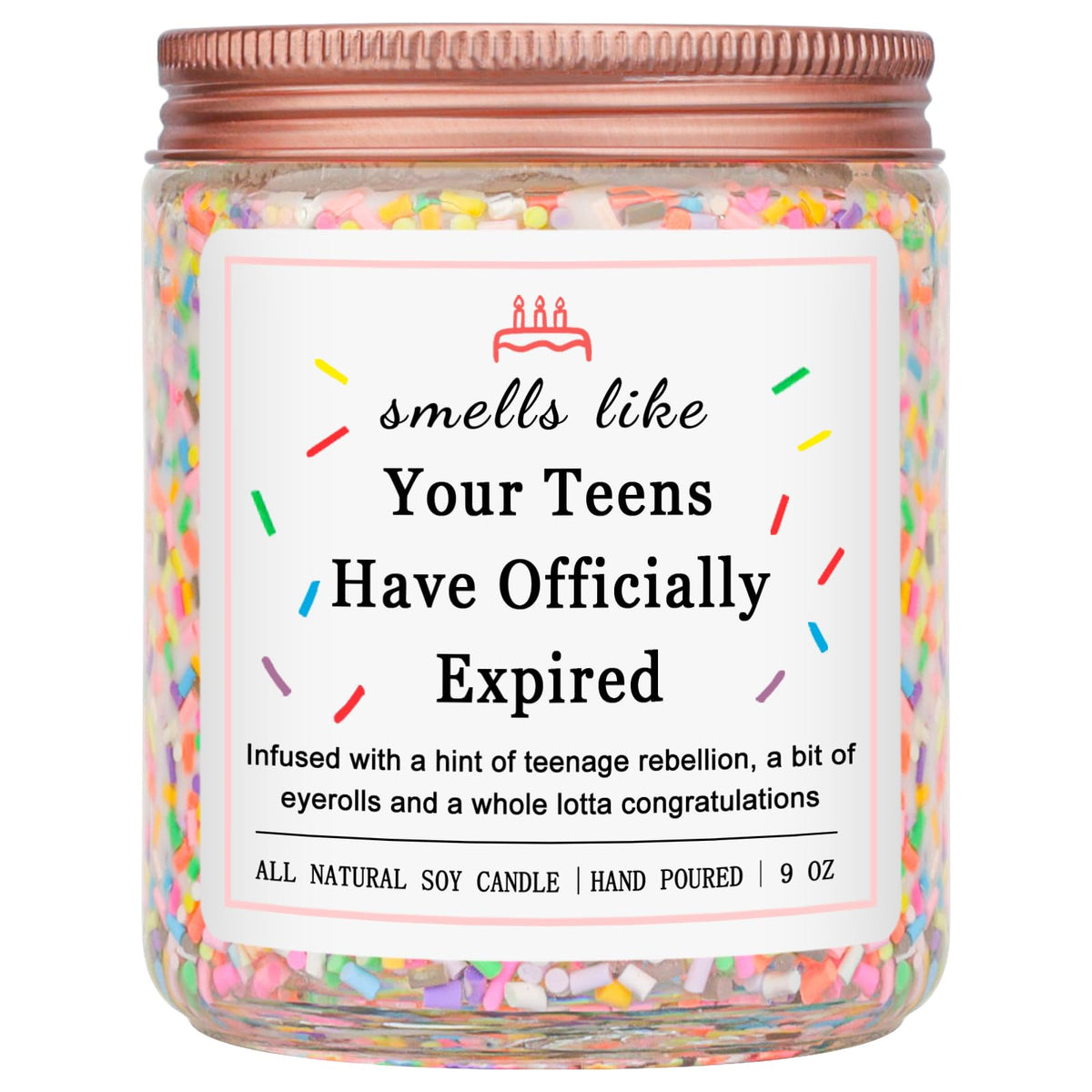 Homsolver vanilla birthday candle with sprinkles for a festive scent and playful decor