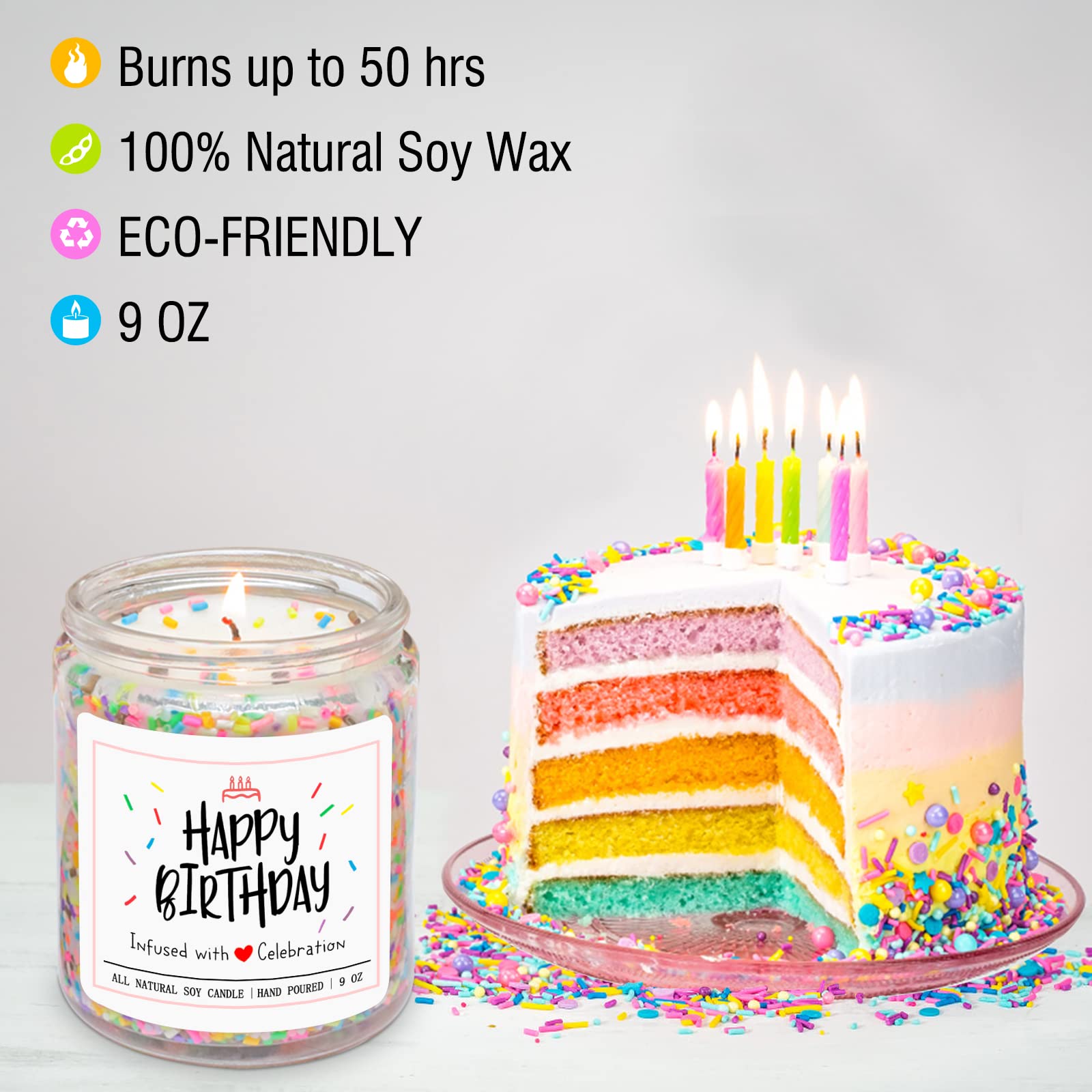Homsolver vanilla birthday cake scent fills the room warmly.