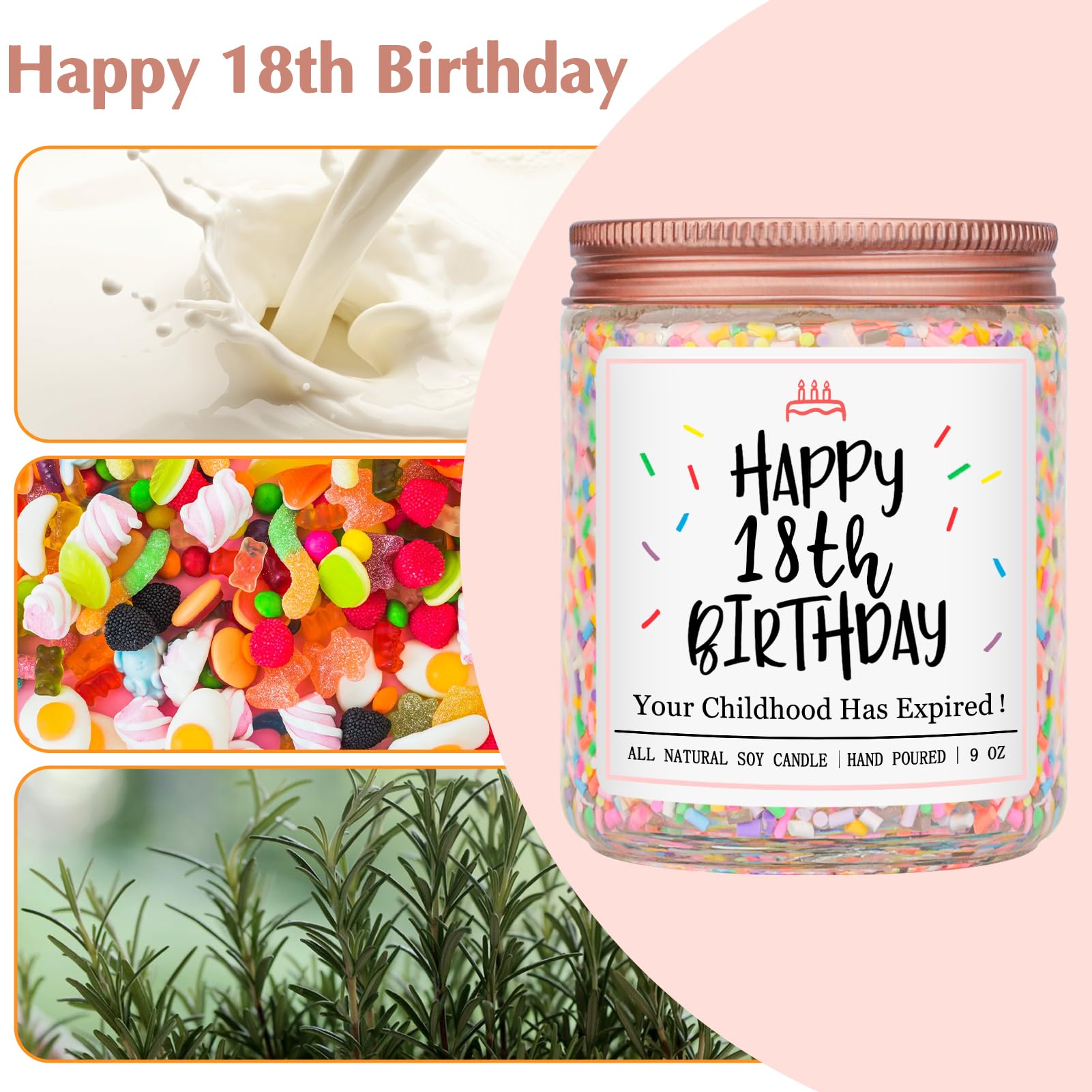 Homsolver vanilla cake scent candle with sprinkles enhances party atmosphere.