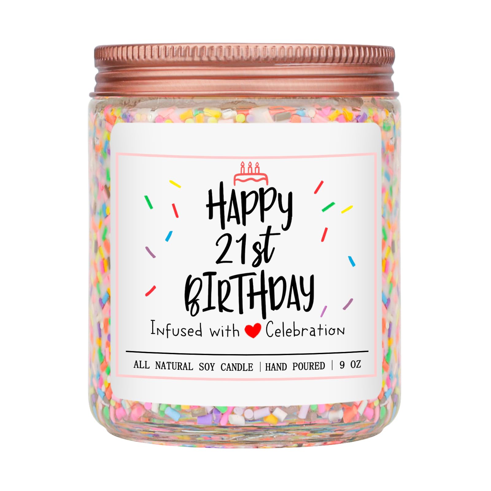 Homsolver vanilla cake candle with sprinkles brightens birthday celebrations.