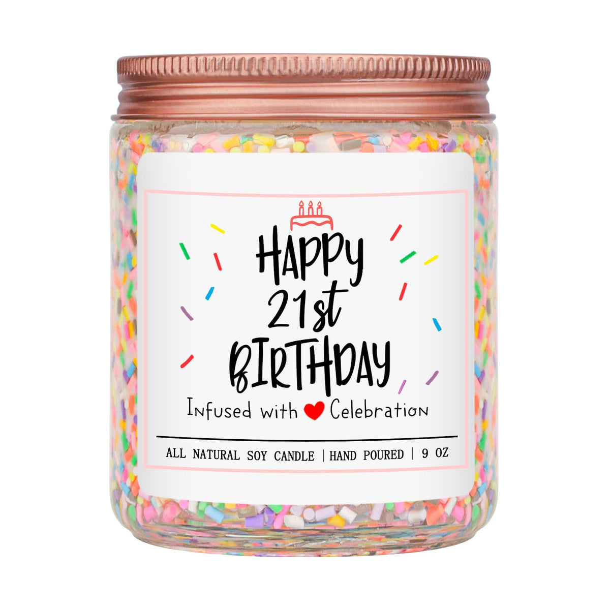 Homsolver vanilla cake candle with sprinkles brightens birthday celebrations.