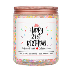 Homsolver vanilla cake candle with sprinkles brightens birthday celebrations.