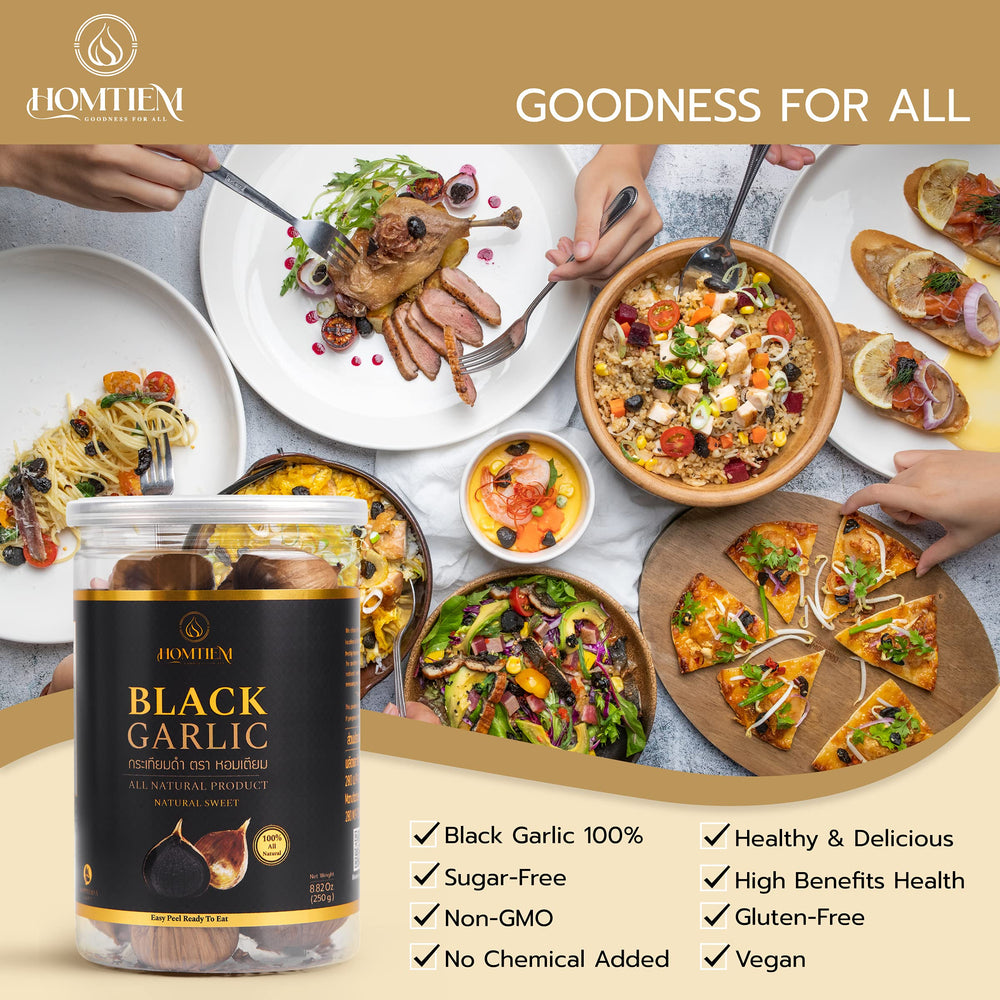 HOMTIEM Black Garlic with no additives and GMP HACCP certified.