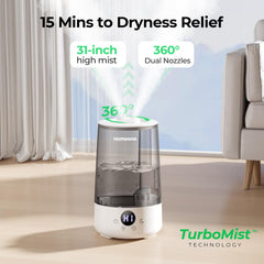 Homvana humidifier with silent spray technology for quiet nights