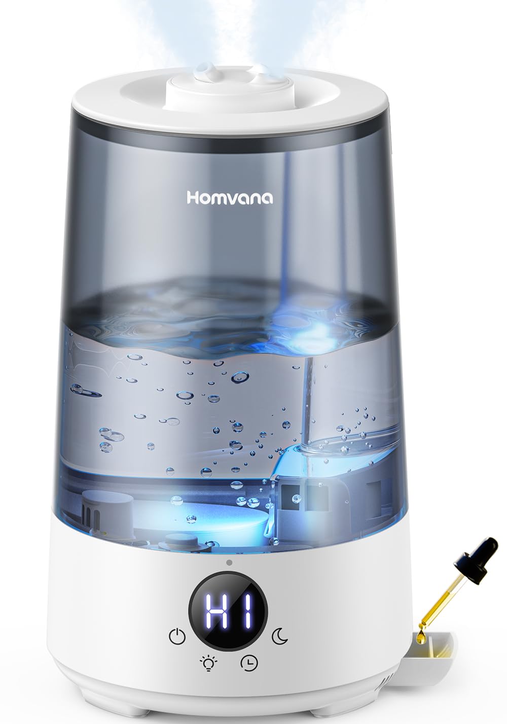 Homvana humidifier top-fill design facilitates easy refills and cleaning