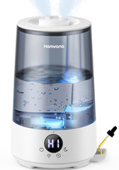 Homvana humidifier top-fill design facilitates easy refills and cleaning
