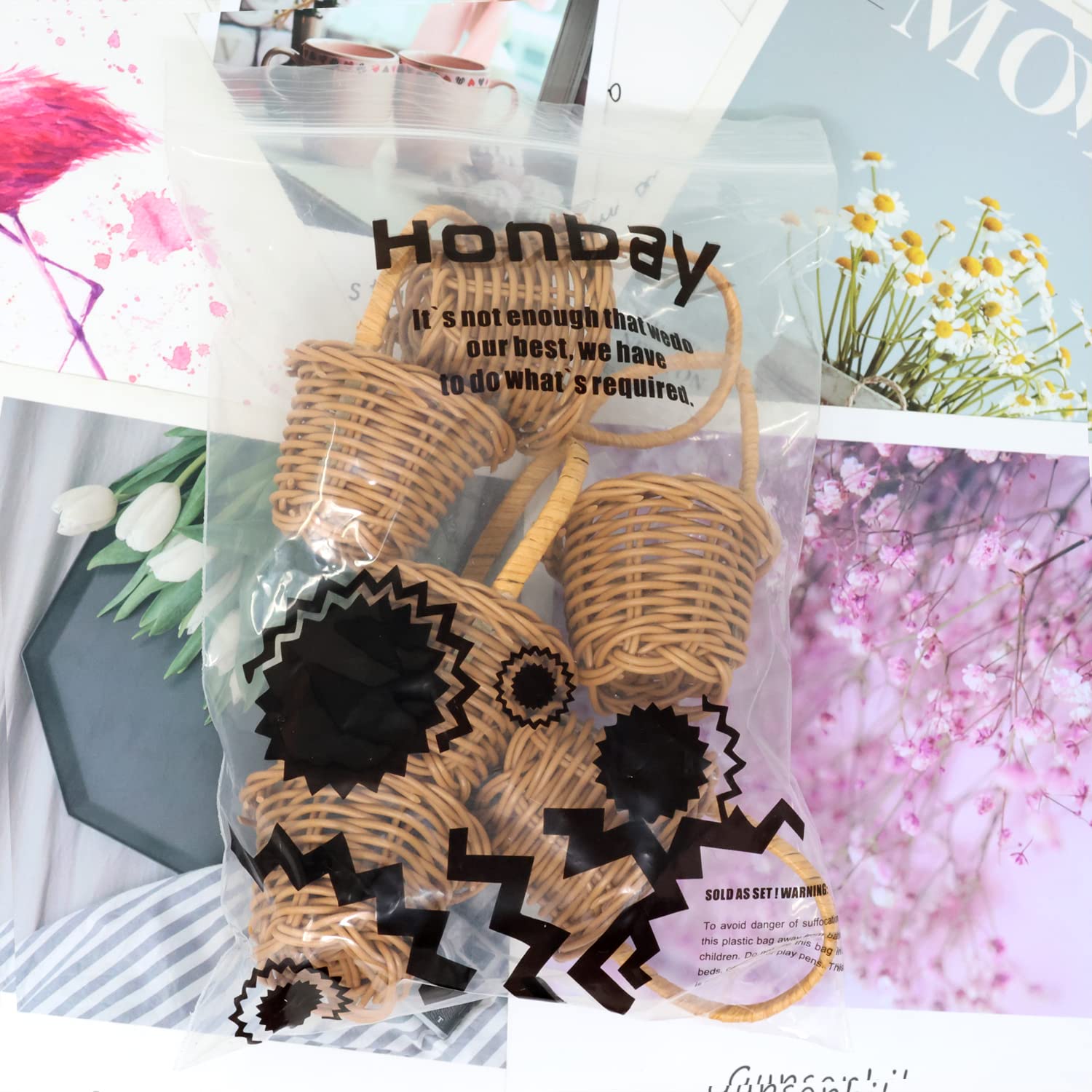 Honbay home decor basket for small items and organization.