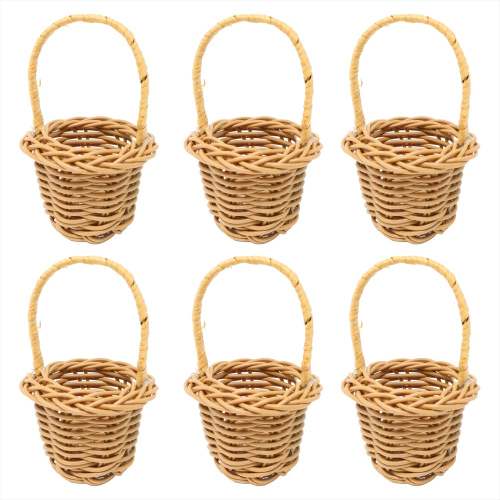 Honbay miniature woven basket with handles showing a 6-pack set for elegant table decor.
