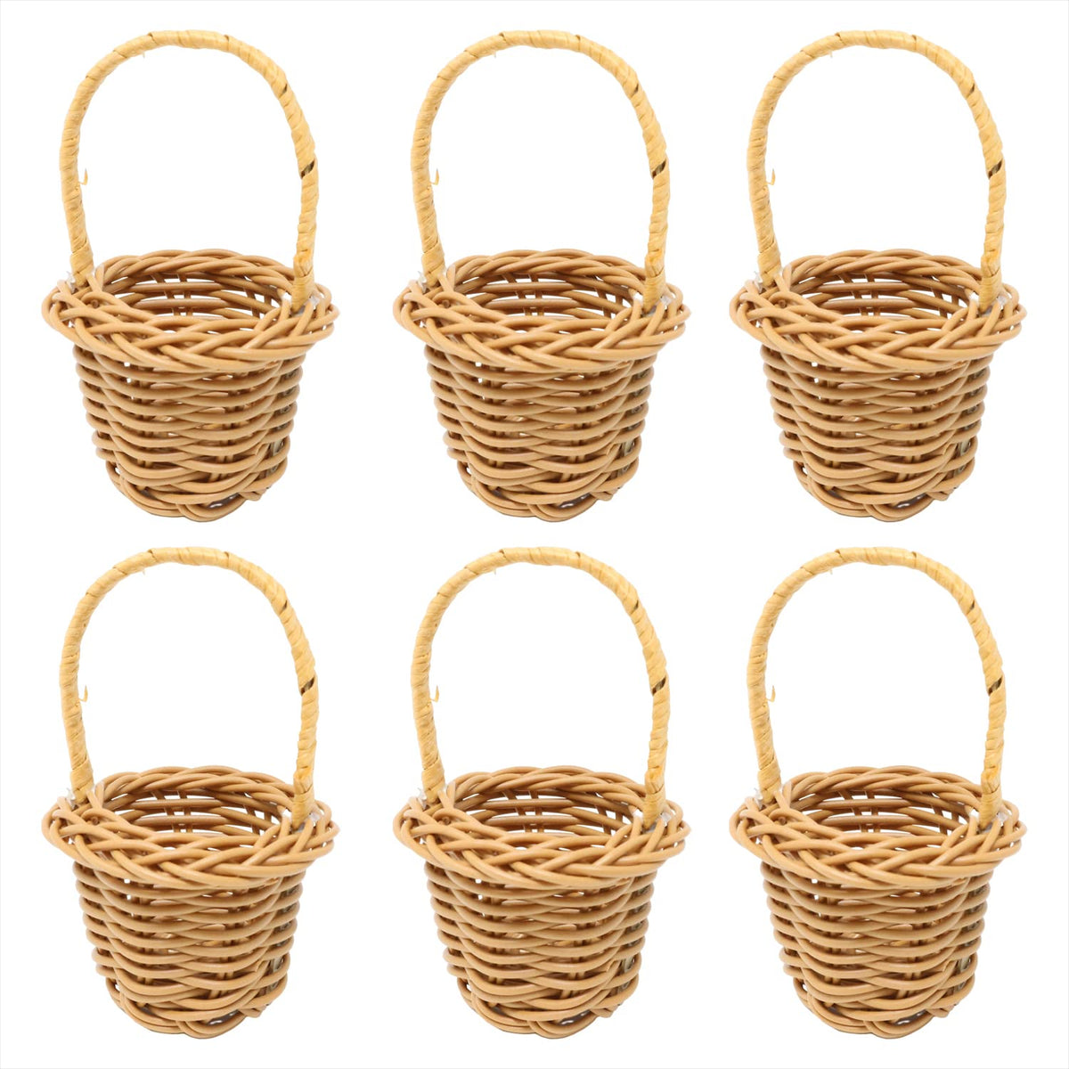 Honbay miniature woven basket with handles showing a 6-pack set for elegant table decor.