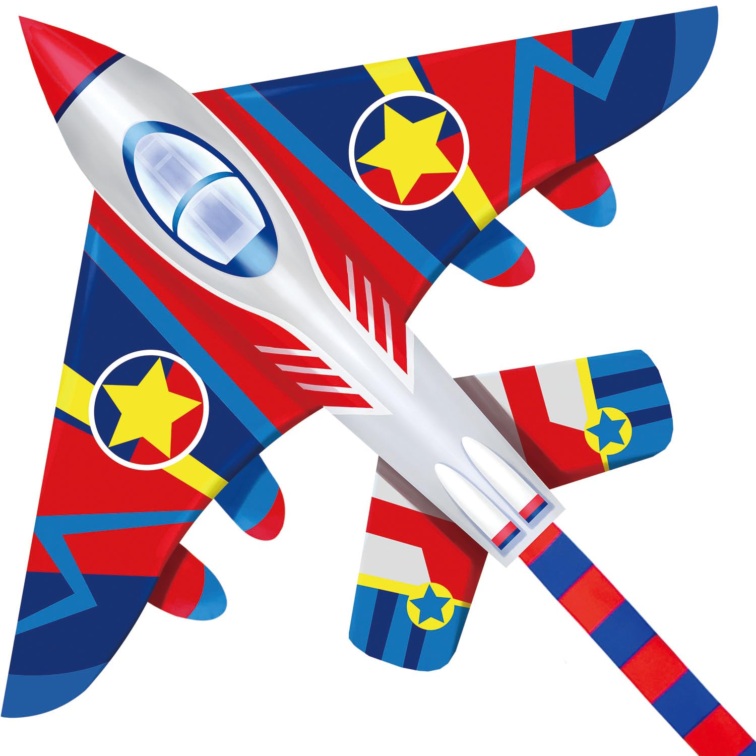 Honbo 58-inch fighter plane kite front view ready to soar on a breezy day