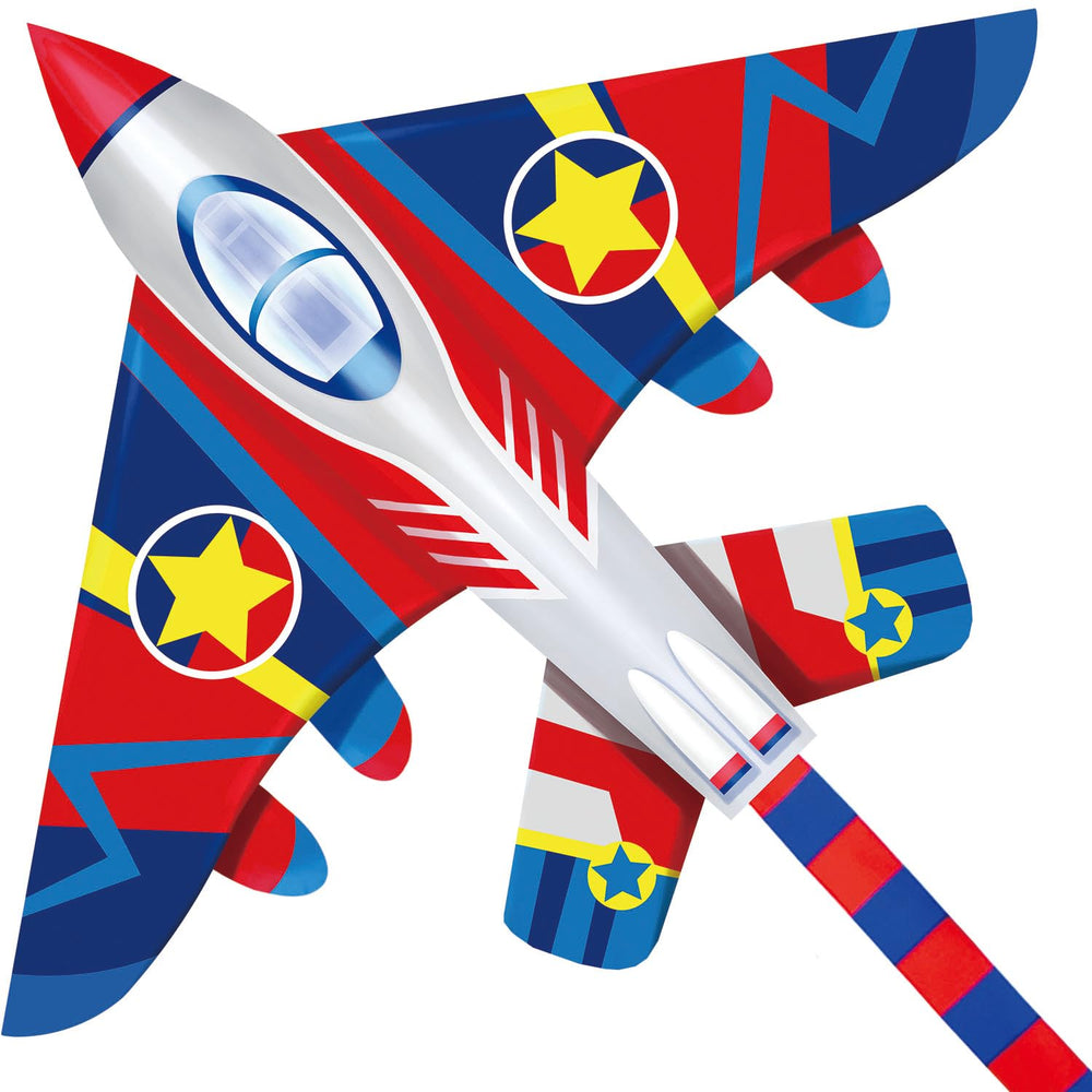 Honbo 58-inch fighter plane kite front view ready to soar on a breezy day