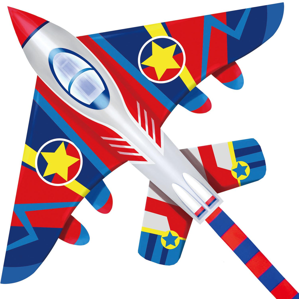 Honbo 58-inch fighter plane kite front view ready to soar on a breezy day