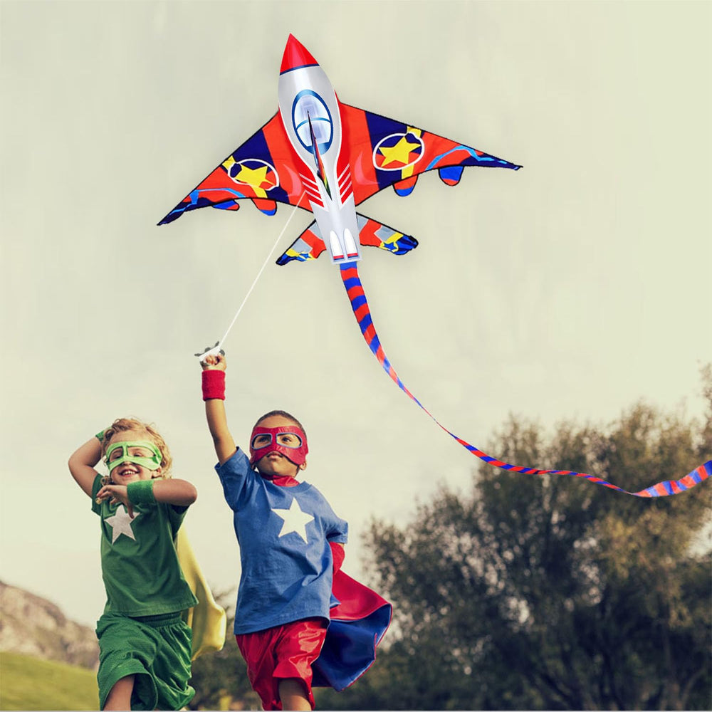 Honbo 58-inch fighter plane kite in flight capturing imagination