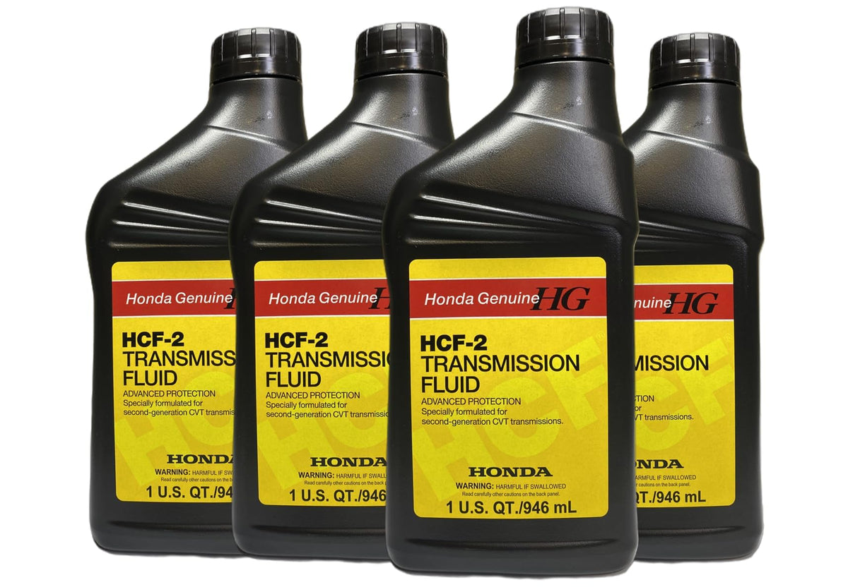 Honda HCF-2 transmission fluid bottle for second-generation CVTs supports smooth shifting