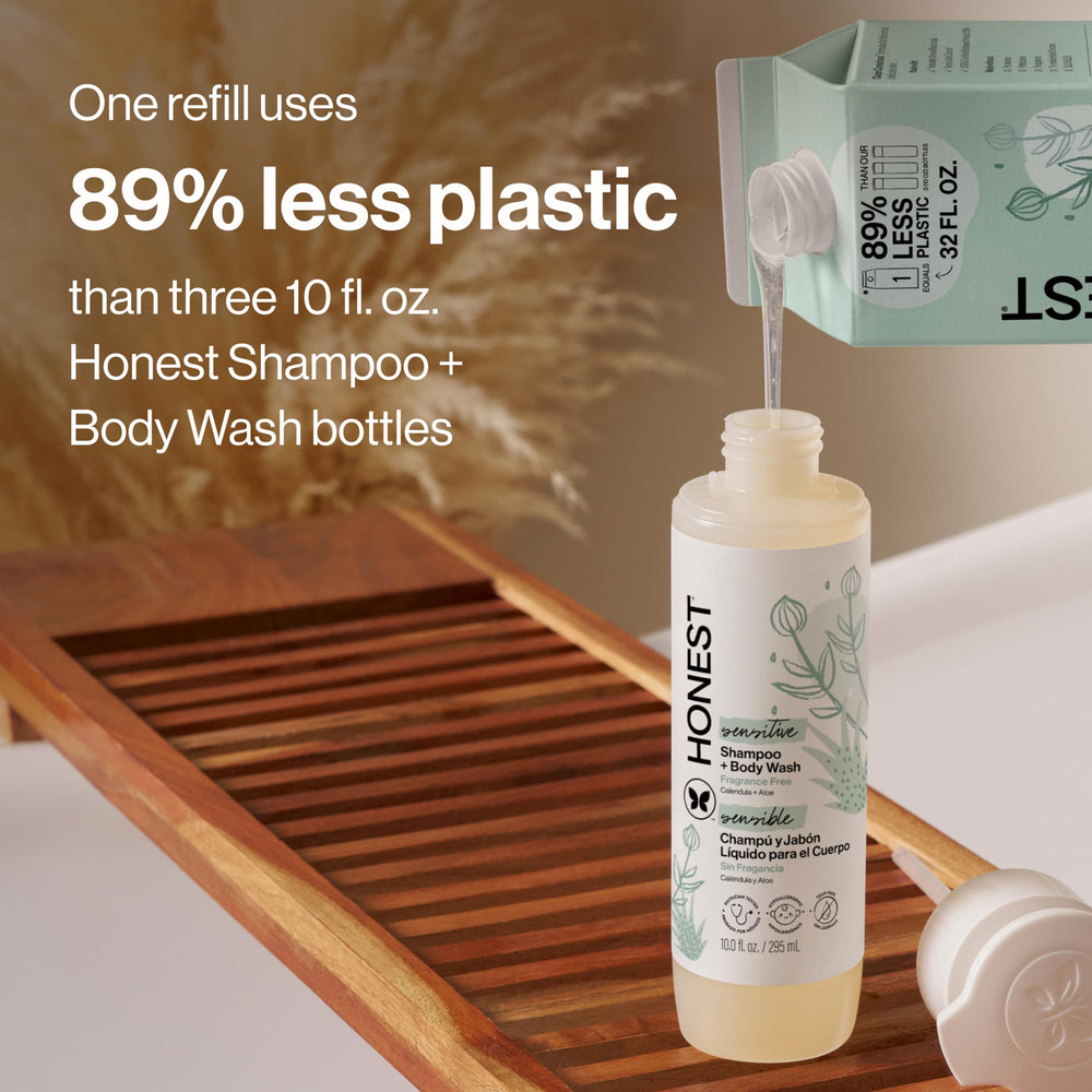 Honest 2-in-1 baby hair looks soft and clean after use.