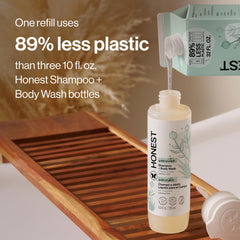 Honest 2-in-1 baby hair looks soft and clean after use.