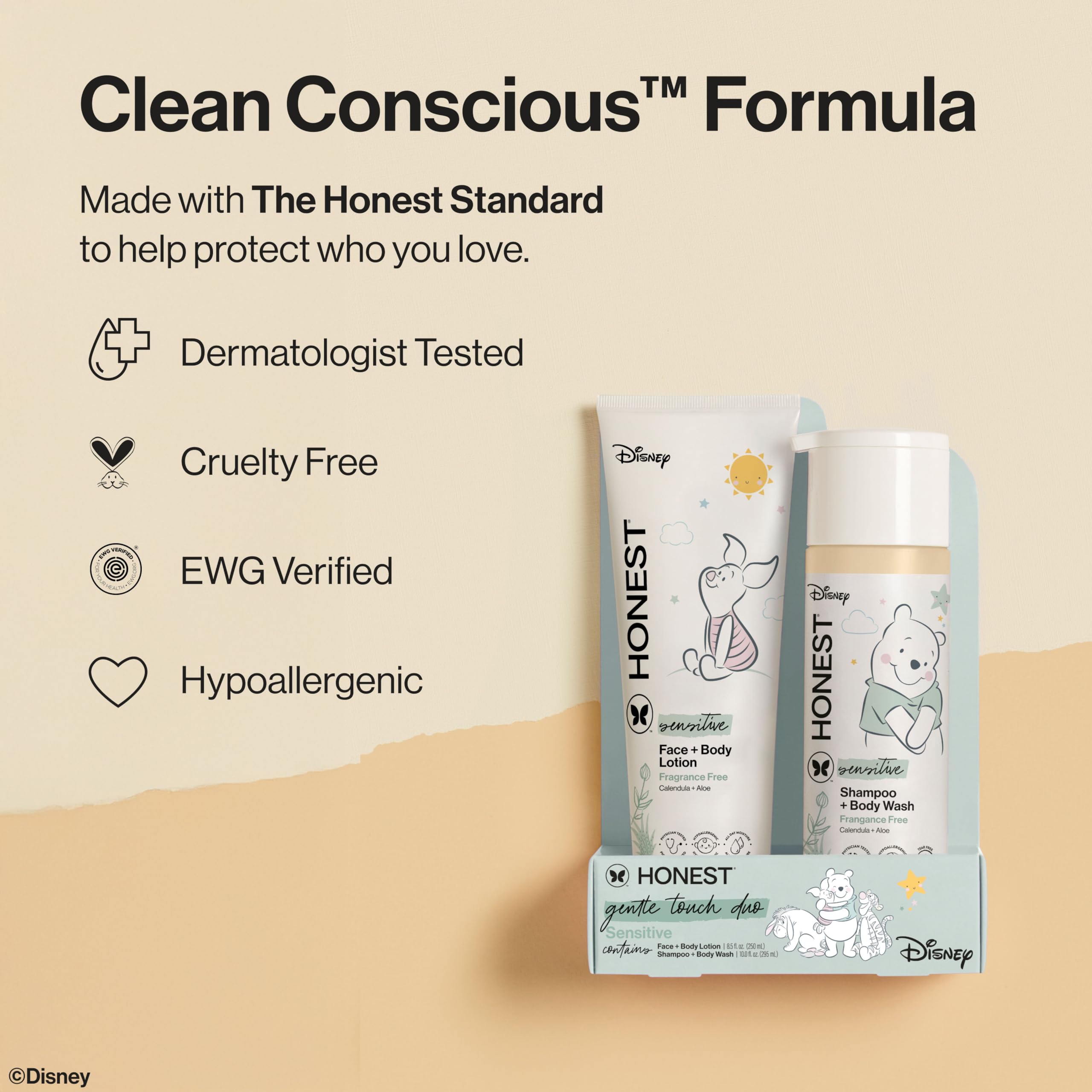 Disney design packaging on a shelf suggests family-friendly cleansing for all ages