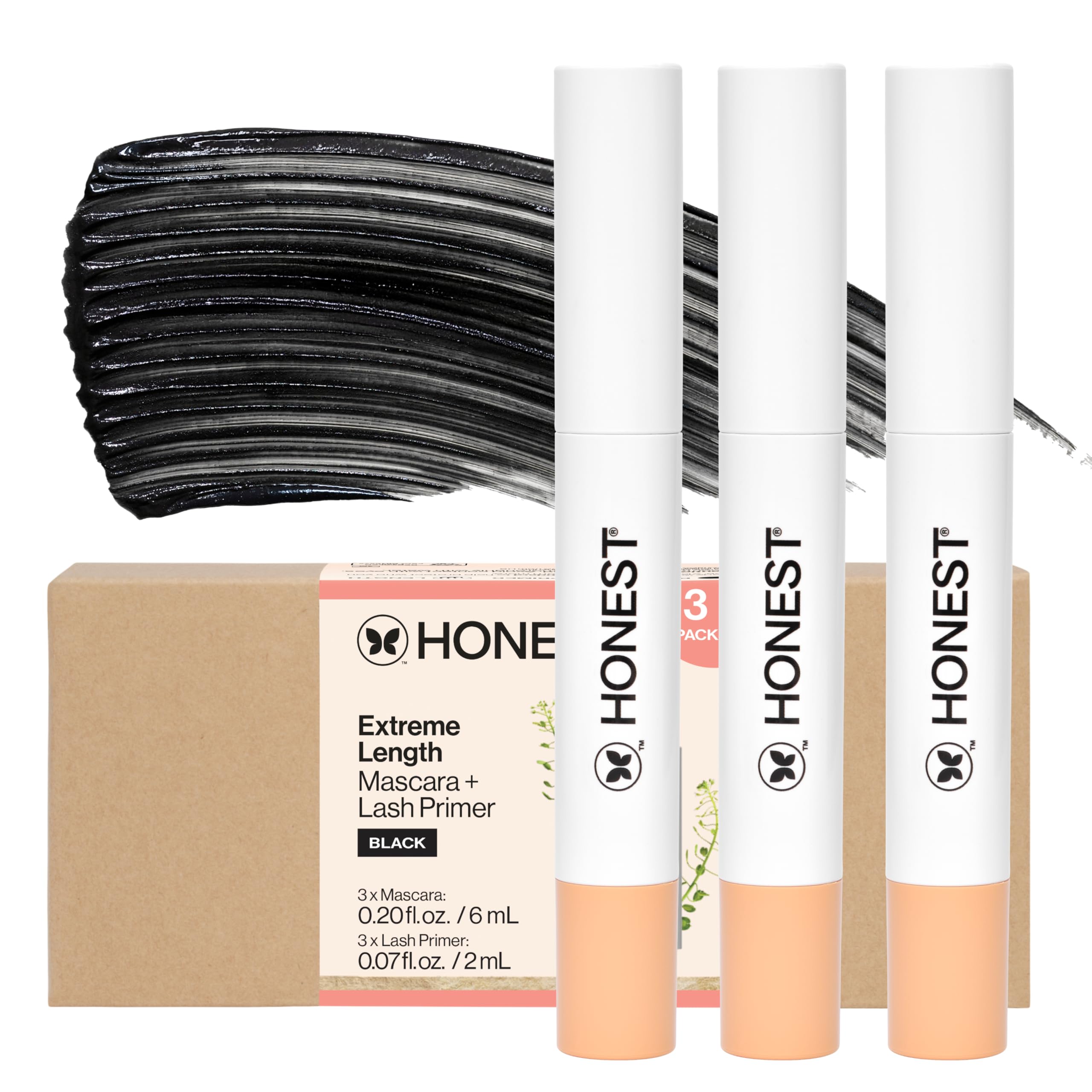Honest Beauty 2-in-1 mascara-primer closeup boosting lash base.