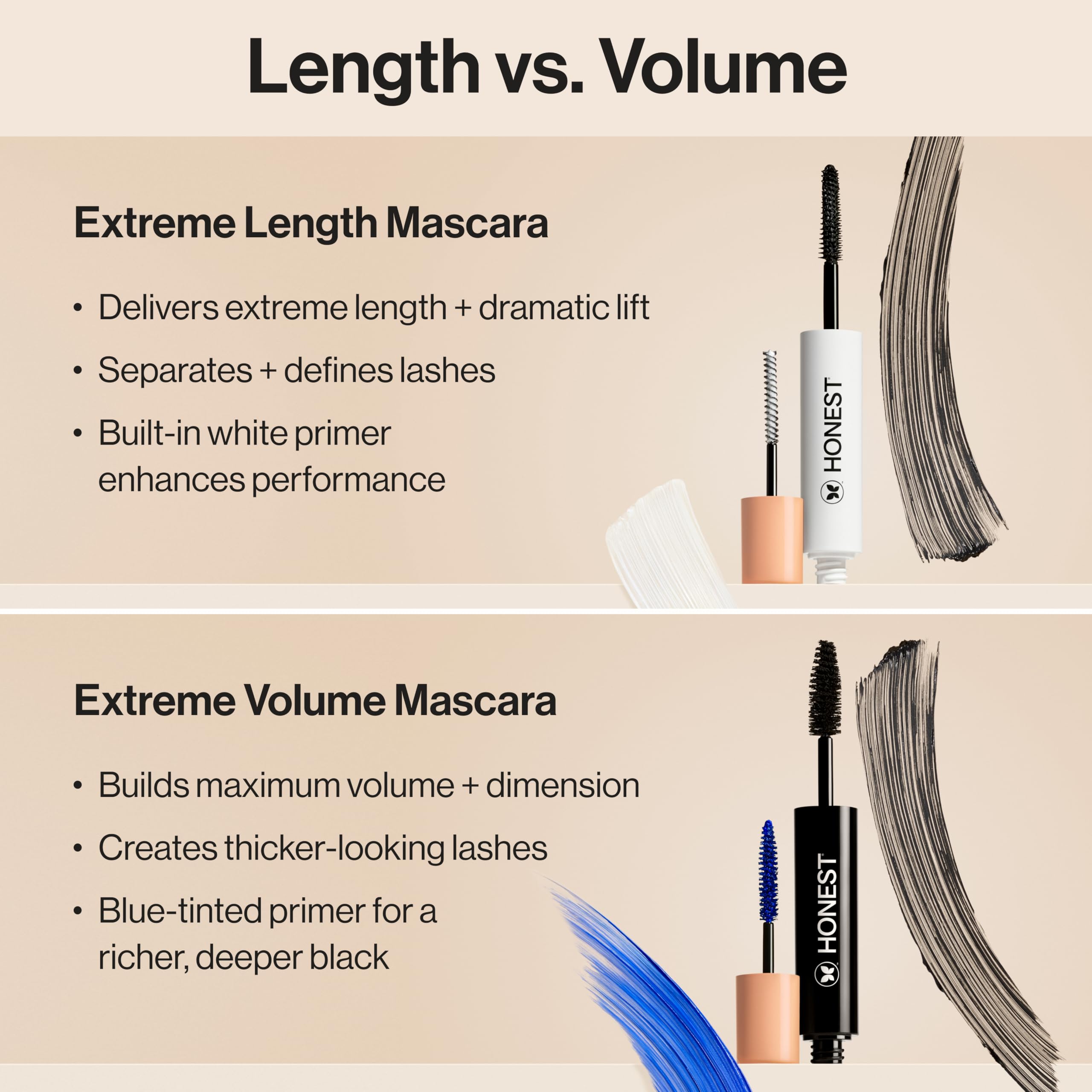 Honest Beauty extreme length lashes close-up after application