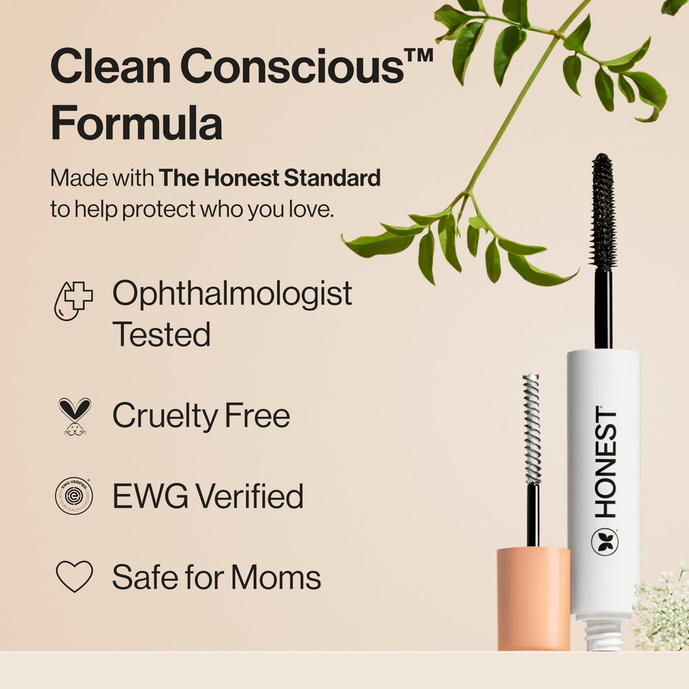 Honest Beauty mascara brush tips for precise coating and lash separation