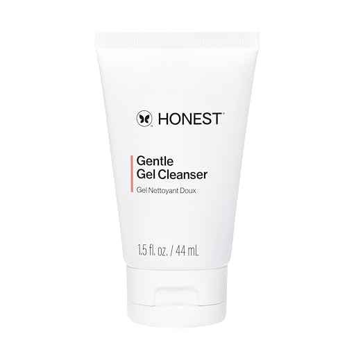 Honest Beauty mini cleanser on vanity ready for fresh skin routine.