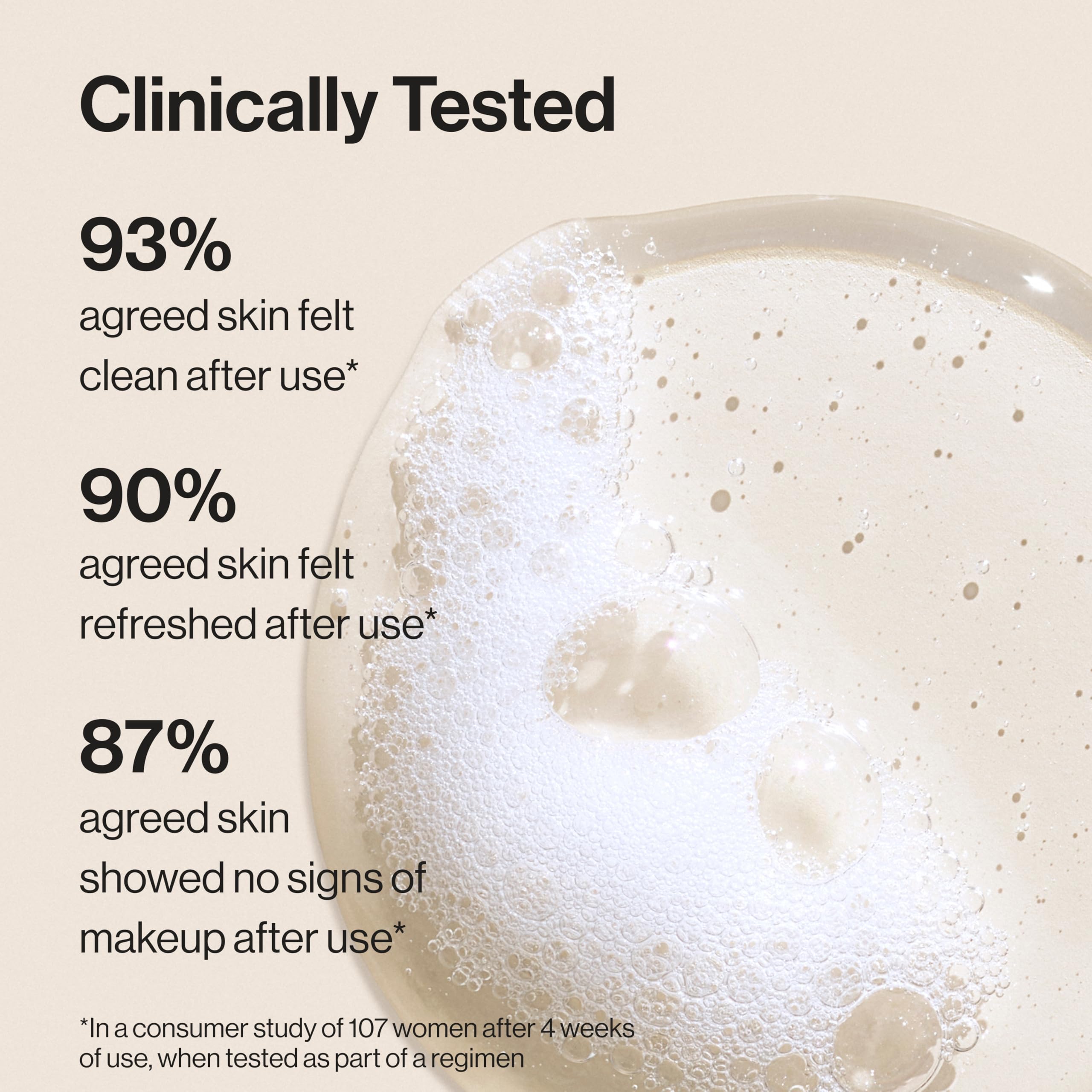 Honest Beauty mini Cleanser applied to skin for gentle daily cleanse.