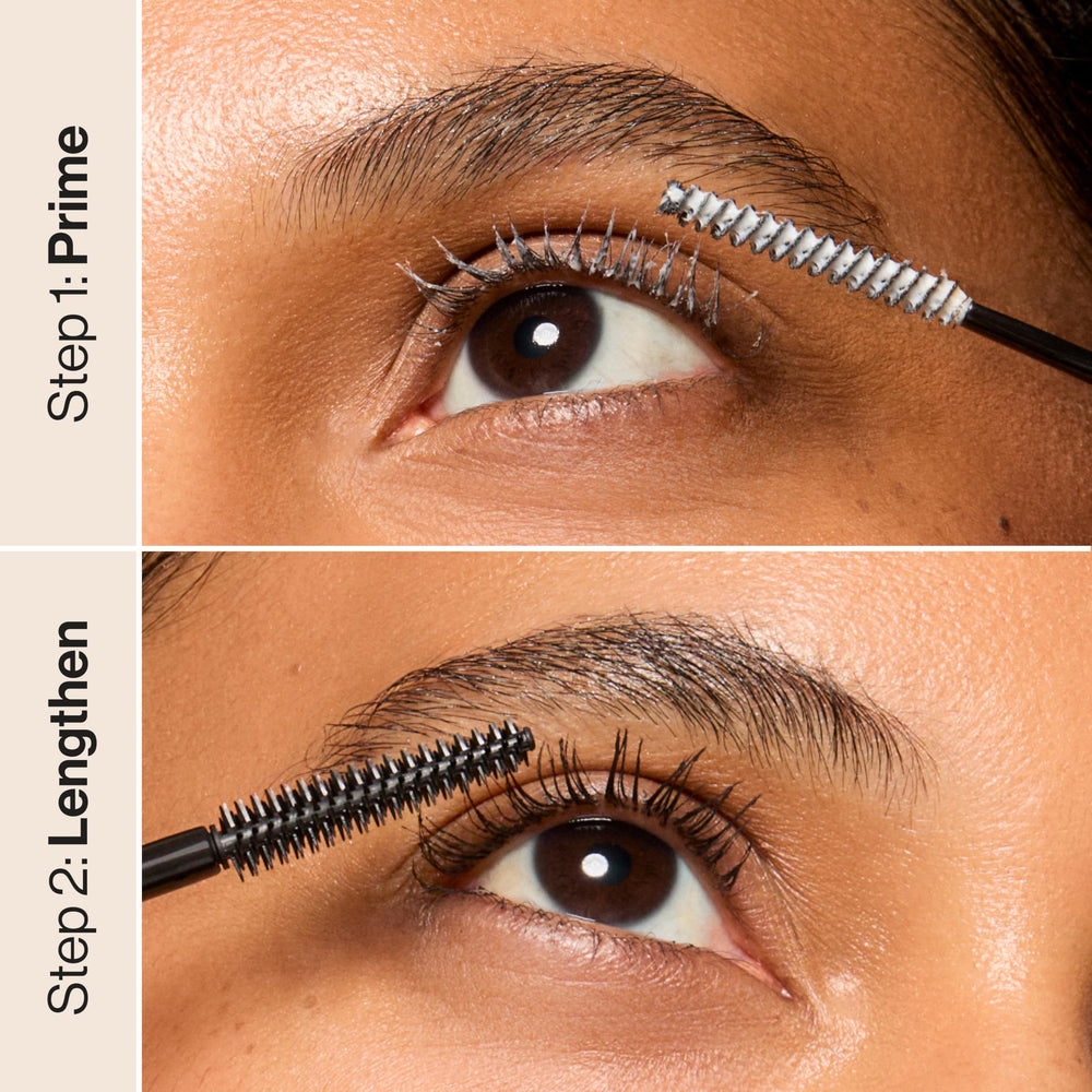 Honest Beauty primer-base application on lashes for better mascara performance