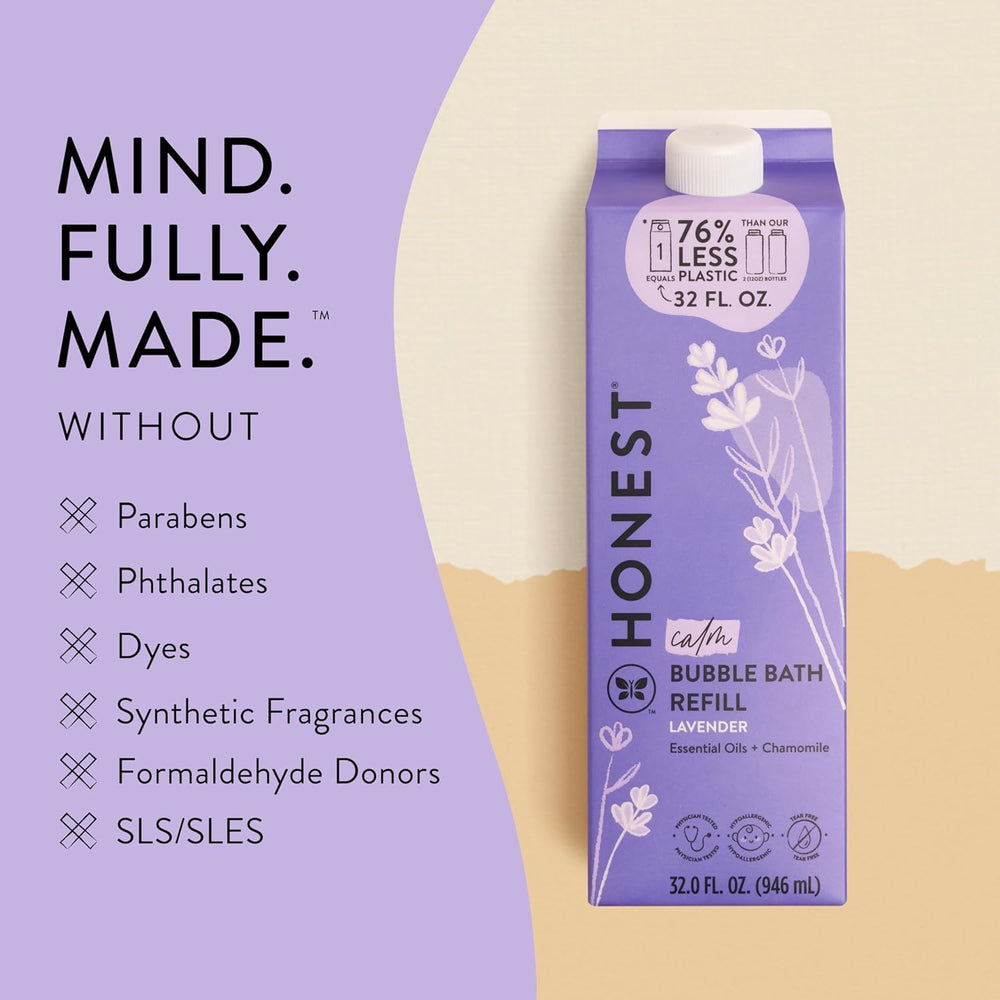 Naturally derived ingredients highlight a gentle, family-friendly bath experience.