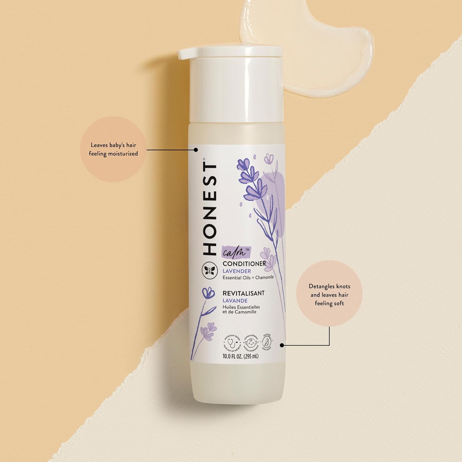 The Honest Company lavender scent creates a calming bath-time ambiance for baby and family.