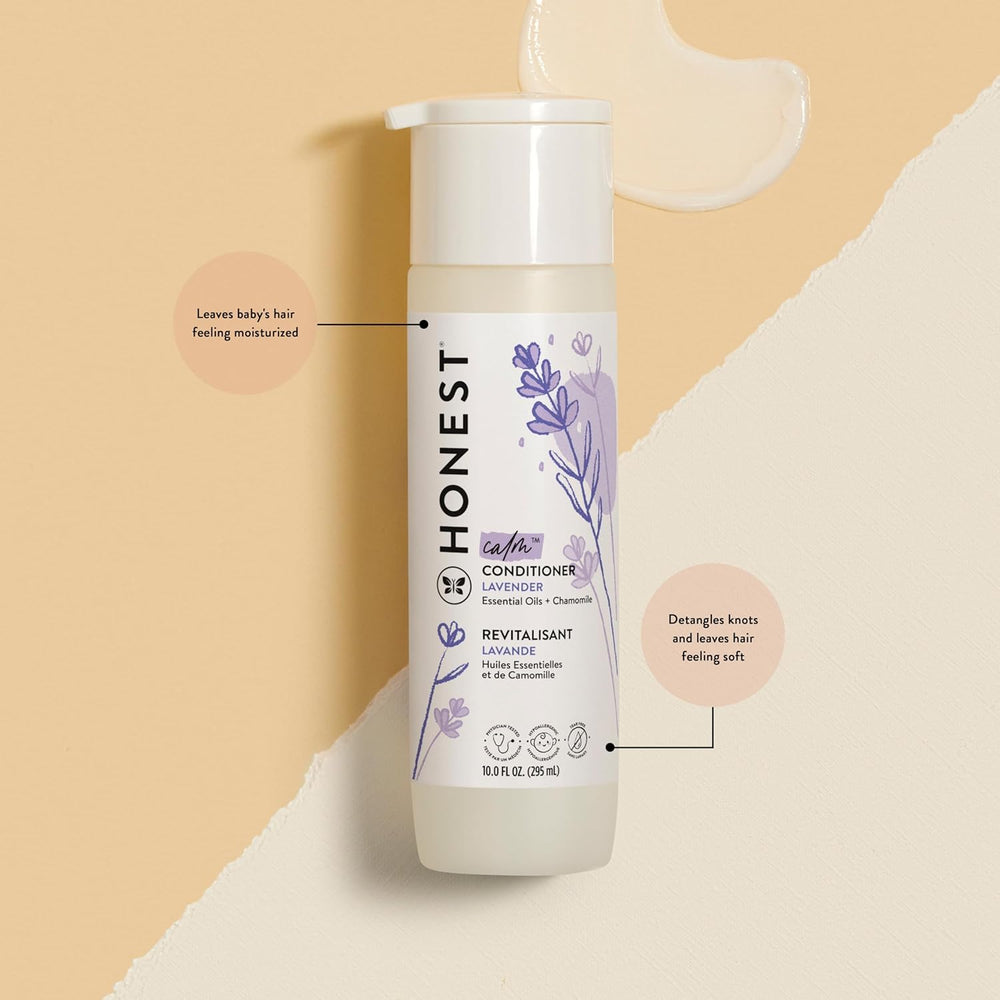 The Honest Company lavender scent creates a calming bath-time ambiance for baby and family.