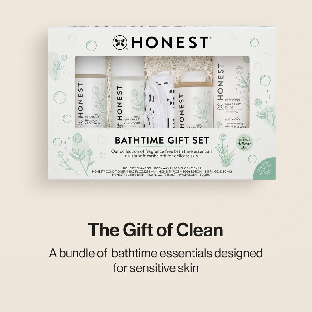 The Honest Company fragrance-free conditioner bottle for silky, easy-to-manage hair.