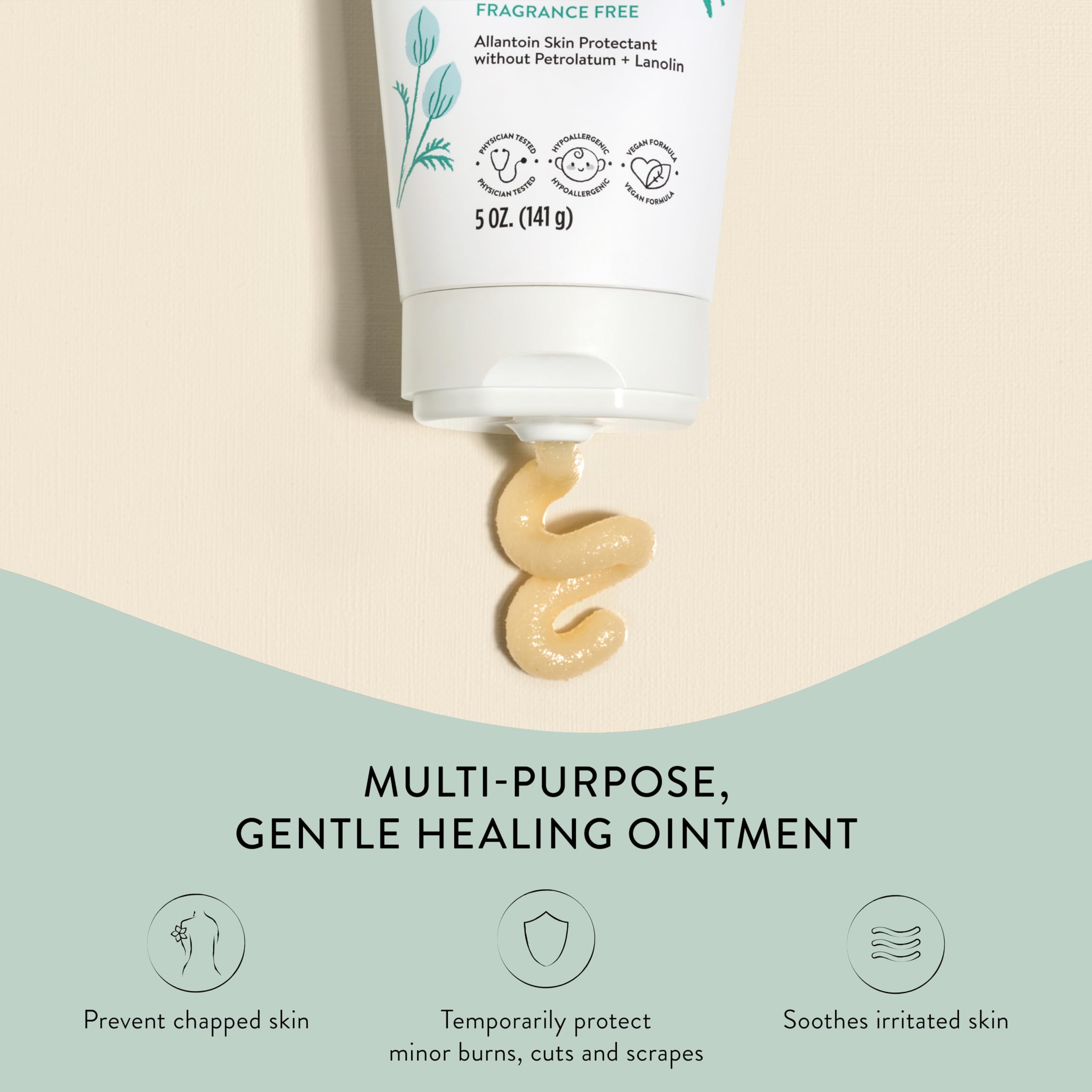 The Honest Company Healing Ointment applied to lips for moisture