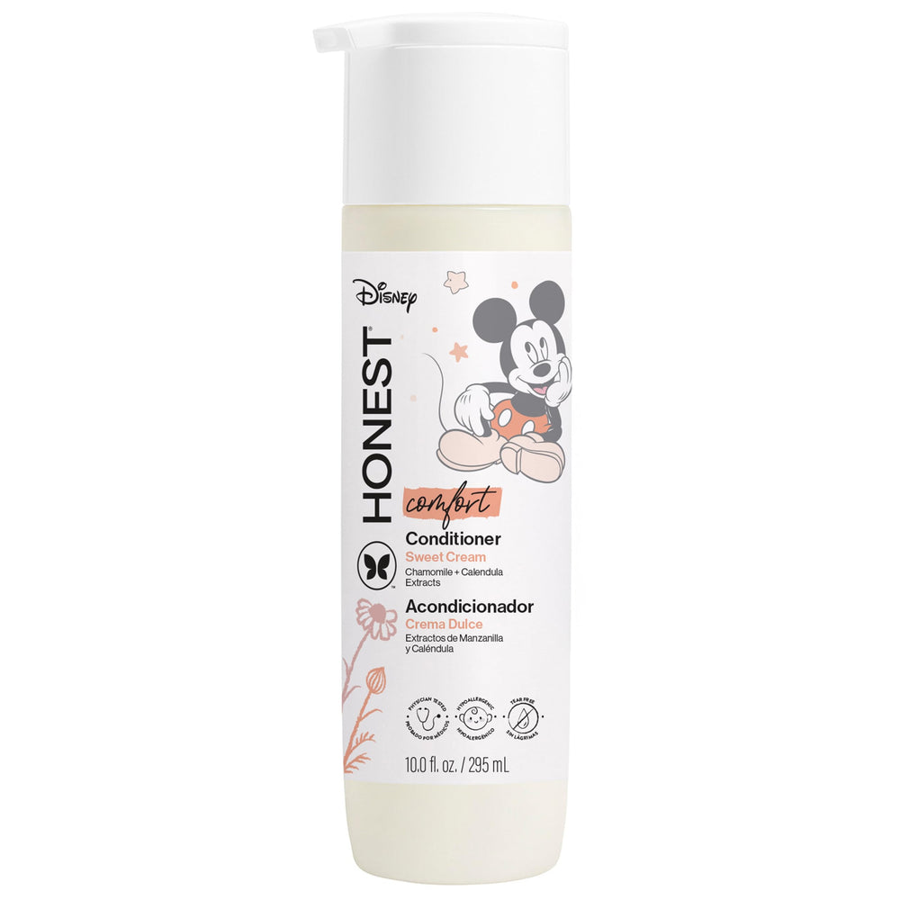 The Honest Company silicone-free conditioner bottle front with a gentle formula