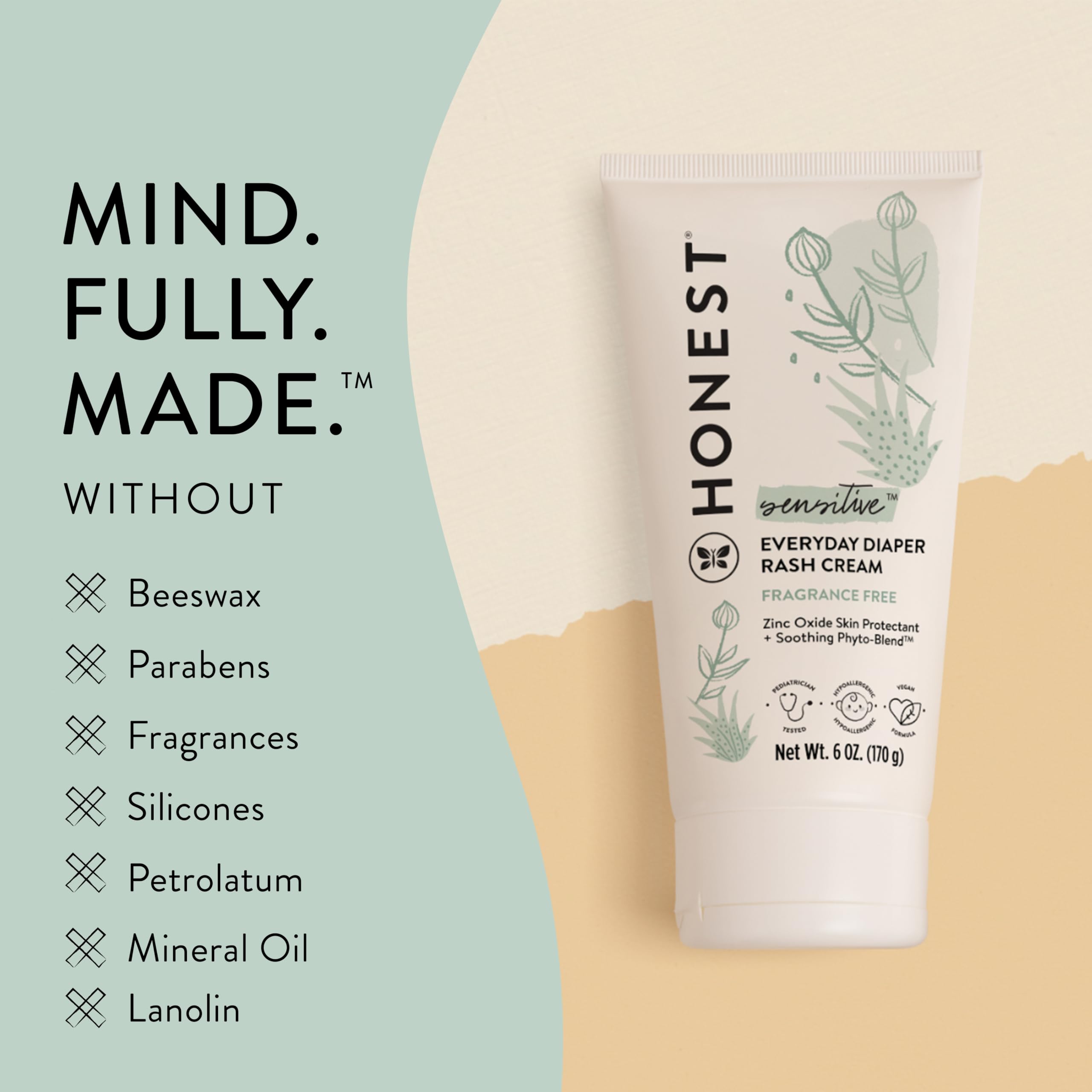 The Honest Company diaper rash cream NEA label recognition shown