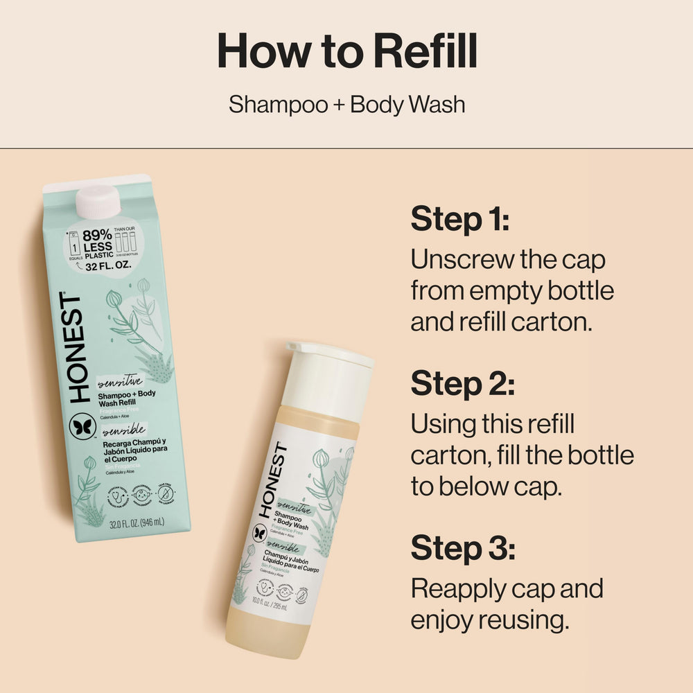 Fragrance-free formula from The Honest Company supports sensitive skin.